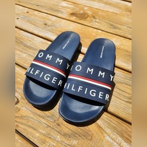 Tommy Hilfiger Delmia Womens Signature Navy Blue Sport Sandal Slides